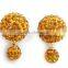 <<<2015 Fashionable Full Crystal Rhinestones Polymer Clay Double Ball Stud Earrings/