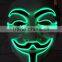 Vendetta el wire mask / EL wire party mask for Halloween / EL wire halloween mask