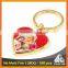 Best selling metal souvenir heart-shaped printing catholic gold keyring
