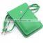 Universal PU Leather Two Layers Mobile Phone Pouch with Shoulder Strap