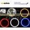 5'S BMC CRYSTAL GLASS BLUE HALO RING 12V/24VAuto Halogen Semi Sealed Beam Install H4 or HID H4 Xenon Bulb