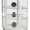 28" Corner Display Case w/Hinged Door, Adjustable Shelves, Ships Assembled - Silver(CD-A-009)