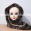 2015 fashion knitted rex rabbit fur hat for ladys/hoodie muffler