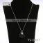 fashion cuban chain necklaces engraved round charm pendant with anchor drop glaze necklace