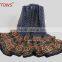 Large Tribe Style Cotton Voile Shawl Scarf with Tassel Reactive Printing Pattern