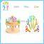 Wholesale high quality solid wood arts and crafts wooden mini scissors display rack art set