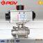 ss304 3pc weld pneumatic ball valves with limit switch
