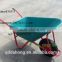 85L Wheelbarrow with Green Plastic Tray for Garden Use