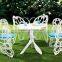 White Aluminum Butterfly Garden Outdoor Furniture Table and Chair Bistro Set