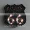Illuminated Antique US route 66 metal wall decor