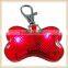 New 2 LED Bone Shape Powerful LED Keychain Mini Luminous key chain Pet warning light LED flashing light Lamp portable Keyring