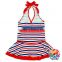 Baby One Pieces Swimsuit Red Stripe Beach Wear Ruffle Swimwear Kids Girl