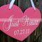 Shabby chic wooden crafts heart shape wedding decoration wooden plaque