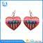 4th of July light up heart flag pierced led earrings