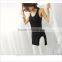 Active Basic Black Long Comfort Soft Dyed Cotton Tank Camisole Ladies