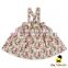 Summer Frock Design Cotton Flower Pattern Printed Baby Girl Suspender Floral School Uniform Rustic Dress