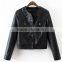 Runwaylover EY1002C High Quality Short PU Leather Jacket Women 2016