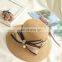 Summer Fashion Bowknot Pearl Straw Hat Straw Plaited Article Outdoors Sunshade Hat