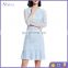 China Manufacturer Pleatd Hem Light Blue Lace Slim Dresses For Women