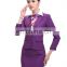 2017 Design Polyester Purple Business Dress Suit Office Skirt Suit for Office Lady