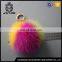 Attractive Design Big Puff Keychain Wholesale Pom Poms Fox Fur Ball