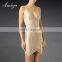 Fashion high quality thin women golden bling bling strapless skirt dresses