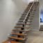 Carbon steel beam wooden staircase for indoor