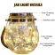 Waterproof Solar Powered Mason Jar fairy Lights Warm light Crack-like Glass bottle holiday decorative lights