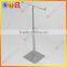 L shape hook chrome finished bag display rack