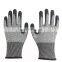 18 Gauge Gray HPPE Anti Cut Black Nitrile Sandy Gloves With Cut F