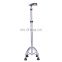 Aluminum alloy 4 legs walking stick telescopic crutch for Rehabilitation Therapy Supplies