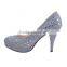 ladies high heel rhinestone fabric wedding rhinestone shoes