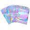 customize Transparent Holographic packing bag pouch  Plastic Packaging for makeup plastic mylar bag holographic