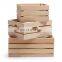 Rustic finish small mini wood storage crate with handles,set of 3