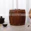 custom manufacturer high quality small decorative wooden barrel packaging coffee bean tea storage container