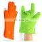 Heat Resistant Cooking Gloves, Silicone Grilling Gloves, Waterproof BBQ Kitchen Oven Mitts