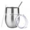 12oz 360ml stainless steel Vacuum Insulated Double Wall wine tumbler egg shape stemless