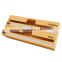 Wrap Dispenser with Cutter and Labels Plastic Wrap Aluminum Foil and Wax Paper Dispenser for Kitchen Drawer Bamboo Roll Organize