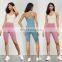 2 Pieces Sports Bras Set Yoga Backless Sweat-Wicking Tank Tops Women High Waist Biker Shorts 80nylon 20spandex