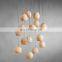 Alabaster Cluster Chandeliers for Living Room High Ceiling Light Fixtures Entrance Ceiling Pendant Drops Lights for Stairwell