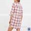 Wholesale Girls Classic 100% Cotton Plaid Button-Down Nightdress Pajamas