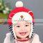 Autumn Winter Newest Checked Striped Bear Style Baby Kids Pom Poms Earflap Winter Wool Hat
