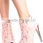Hot new design ankle high gladiator boots peep toe women ankle boots women sexy high heel sandals boots with metal heel