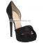 black satin peep toe crossed vamp platform wholesale stiletto covered 140 mm heels sandals