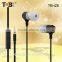 2015 China market of electronic high quality comfortable in-ear flat cable metal earhphone with mic for mobile phone/ mp3 player