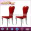 modern red fabric color cover dining room chair with stainless steel frame