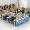 high quality L shape office workstation for 6 people