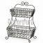 2-Tier Flat-Back Metal Basket/ metal wire