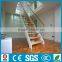 Prefabricated indoor wood straight stairscase design with PVC handrail
