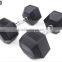 Crossfit Black Rubber Coated hex dumbbells